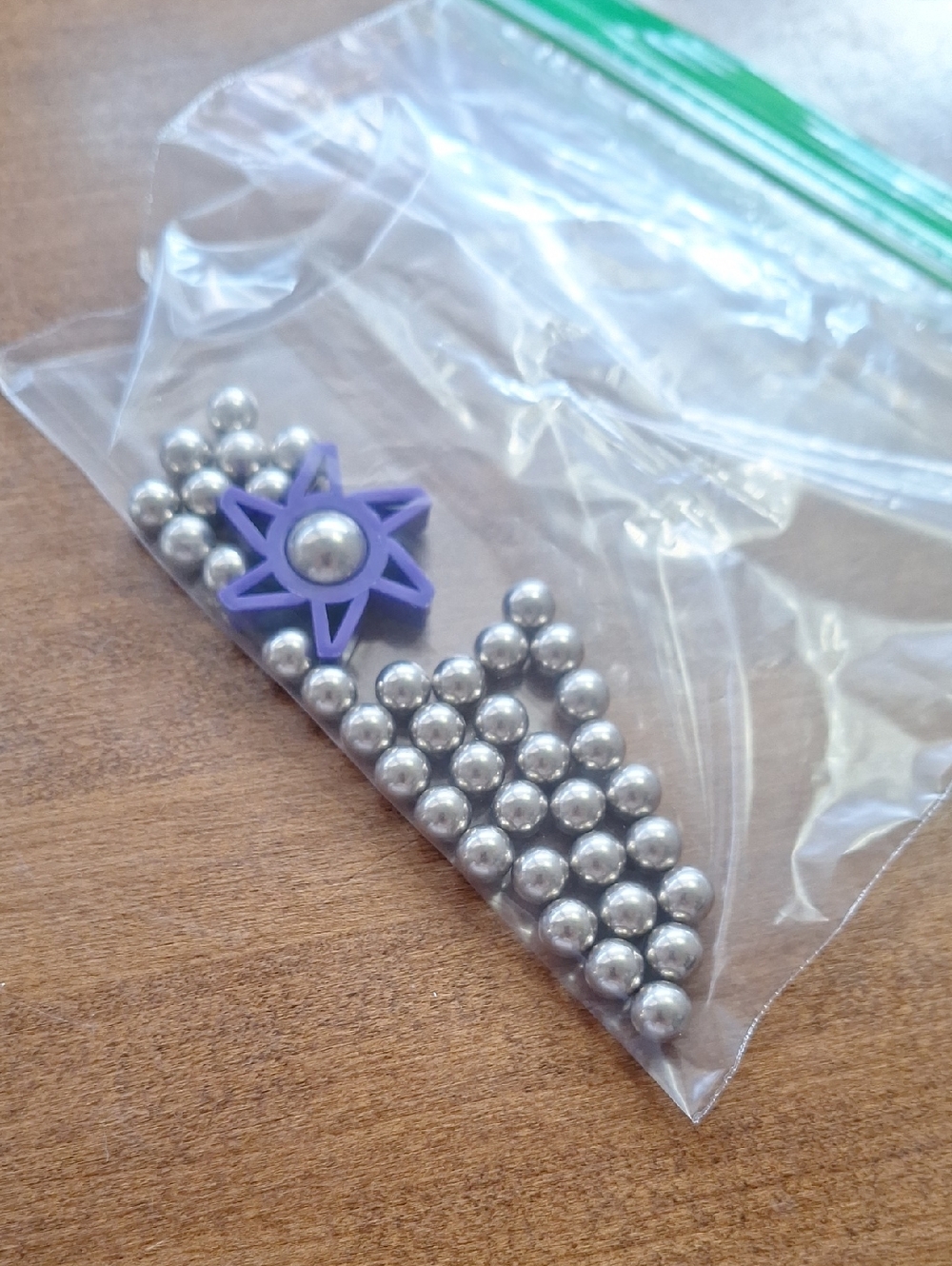 Crossfire Game Parts Magnetic Silver Balls with Purple Star Connector 38 Balls
